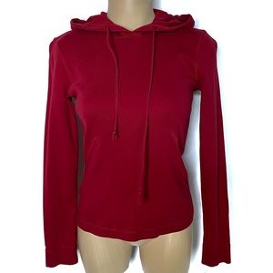 J. Crew Hoodie Top Cotton Lightweight Red Maroon Juniors Size Medium